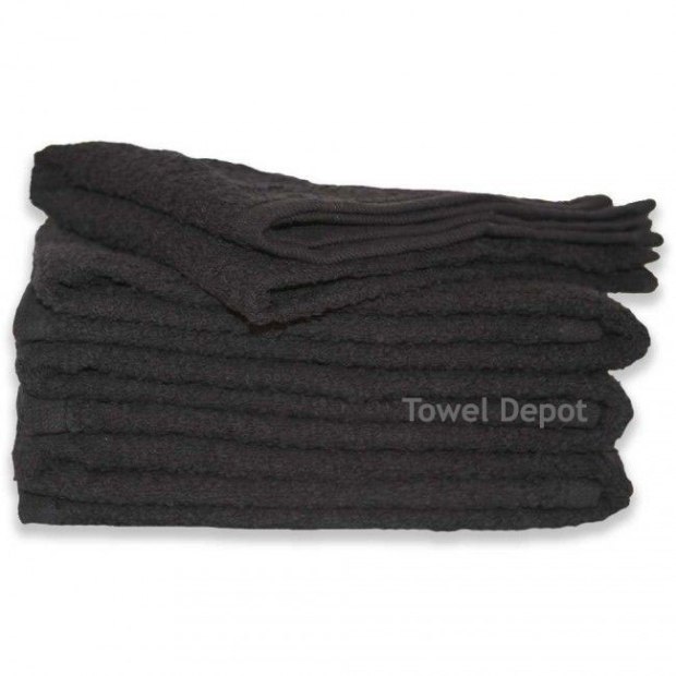 Black Salon Hand Towels Bleach Resistant